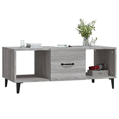 Salontafel 102x50x40 cm bewerkt hout grijs sonoma eikenkleurig Salontafel 102x50x40 cm bewerkt hout grijs sonoma eikenkleurig