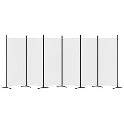 Kamerscherm met 6 panelen 520x180 cm stof wit
