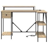 Bureau met lade Sonoma eiken 120 x 79 x 86.5 cm Bewerkt hout - thumbnail