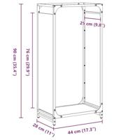 Brandhoutrek 44x28x90 cm koudgewalst staal zwart - thumbnail