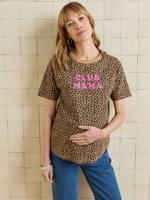 Zwangerschapsshirt met boodschap van biologisch katoen* cappuccino - thumbnail