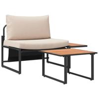 Tuinbankenset 2 pcs Taupe Staal - thumbnail