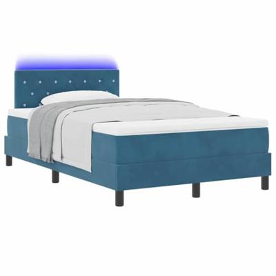 Boxspring bed met matras Donkerblauw 120 x 190 cm Fluweel