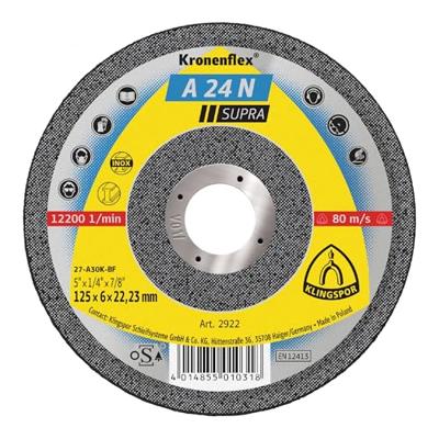 Klingspor 2922 A 24 N Supra Afbraamschijf Diameter 125 mm Boordiameter 22.23 mm RVS 10 stuk(s)