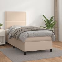 Boxspring met matras kunstleer cappuccinokleurig 90x200 cm - thumbnail