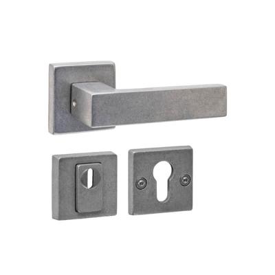 Intersteel Achterdeurbeslag SKG3 deurkruk Amsterdam met Vierkant Veiligheidsrozet RVS getrommeld