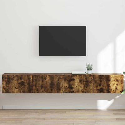 TV Wandkast 2 pcs Gerookt eiken 60 x 31 x 29.5 cm Bewerkt hout TV Wandkast 2 pcs Gerookt eiken 60 x 31 x 29.5 cm Bewerkt hout