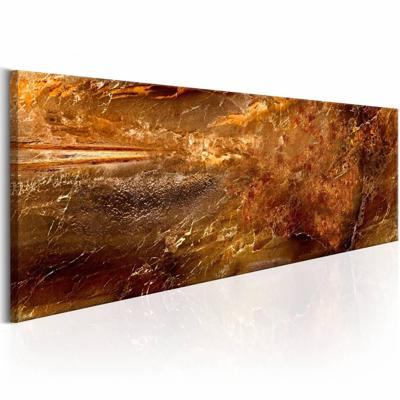 Schilderij - Citadel van goud , Oranje/Goud look, 3 maten, Premium print op echt Italiaans canvas, voor slaapkamer en woonkamer, Abstract