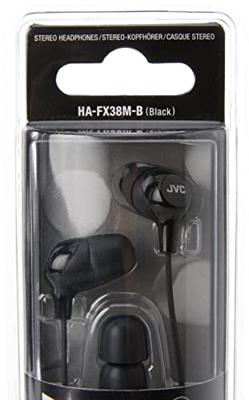 JVC HA-FX38M-B-E in-ear hoofdtelefoon met 1-knops afstandsbediening en microfoon zwart