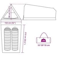 VidaXL Tent 2-persoons waterdicht bruin - thumbnail