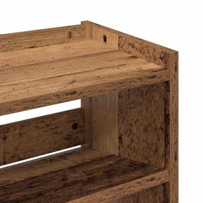 VidaXL Schoenenrek 60x25x62 cm bewerkt hout oud houtkleurig VidaXL Schoenenrek 60x25x62 cm bewerkt hout oud houtkleurig