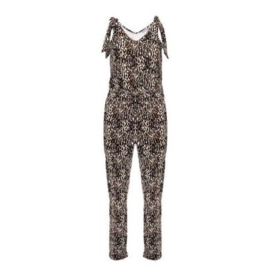 Geisha jumpsuit met panterprint bruin