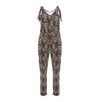 Geisha jumpsuit met panterprint bruin - thumbnail