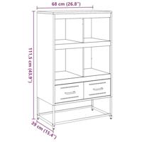 Hoge kast 68,5x39x111,5 cm koudgewalst staal wit - thumbnail