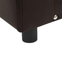 Hondenbank 81x43x31 cm pluche en kunstleer bruin - thumbnail