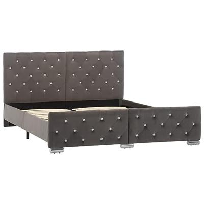 Bedframe fluweel grijs 140x200 cm Bedframe fluweel grijs 140x200 cm