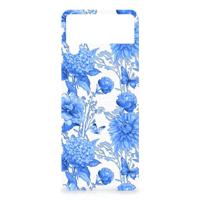 TPU Case voor Samsung Galaxy Z Flip 4 Flowers Blue - thumbnail