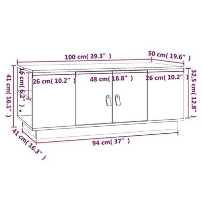 Salontafel 100x50x41 cm massief grenenhout grijs
