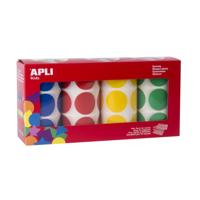 Apli Kids stickers XL cirkels, diameter 33 mm, doos met 4 rollen in 4 kleuren - thumbnail