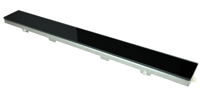 Wiesbaden Glasrooster zwart 90x7 tbv RVS douchegoot - thumbnail