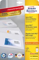 Avery-Zweckform 6123 97.3 x 42.3 mm Papier Wit 120 stuk(s) Permanent hechtend Universele etiketten Inkt, Laser, Kopie 10 vel - thumbnail