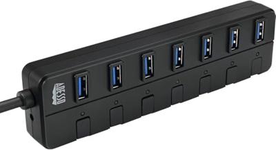 Adesso AUH-3070P USB 3.0 (3.1 Gen 1) Type-A 5000 Mbit/s zwart - hubs & hubs (USB 3.0 (3.1 Gen 1) Type-A, USB 3.0 (3.1 Gen 1) Type-A, 5000 Mbit/s, zwart, 0,61 m, voeding, USB)