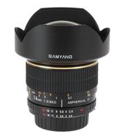 Samyang F2.8/14 mm lens DSLR Canon EF handmatige focus fotolens (aangebouwd zonneklep) groothoeklens zwart - thumbnail