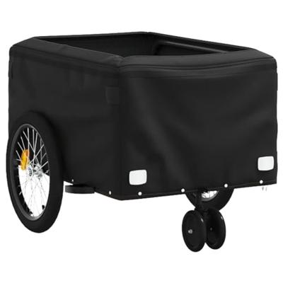 VidaXL Fietstrailer 30 kg ijzer zwart - thumbnail