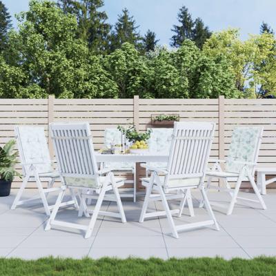 VidaXL Stoelkussens 6 st hoge rug bladpatroon stof VidaXL Stoelkussens 6 st hoge rug bladpatroon stof