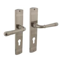 Intersteel Deurklink Helena op schild profielcilindergat 72mm nikkel mat - thumbnail