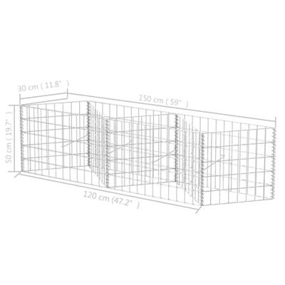 VidaXL Gabion mand 120x30x50 cm gegalvaniseerd staal