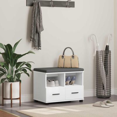 Halbank Wit 60 x 38 x 46 cm Spaanplaat en Bekledingsstof