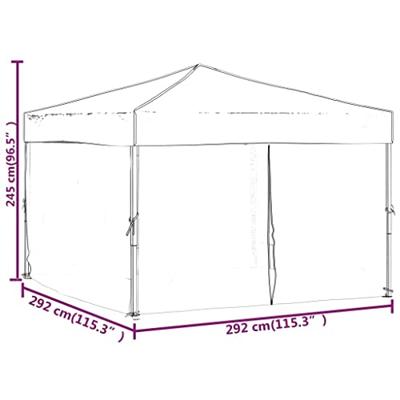 VidaXL Partytent inklapbaar met zijwanden 3x3 m wit