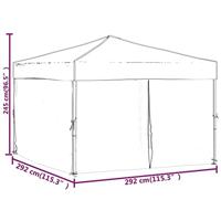 Partytent easy up met Mesh zijwanden 3x3 m wit - thumbnail