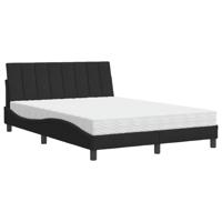 Bed met matras "Hanko" fluweel zwart 140x190 cm - thumbnail