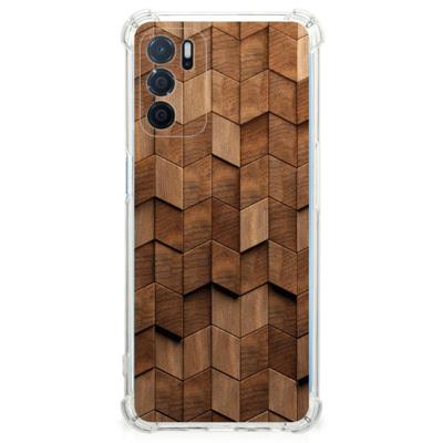 Stevig Telefoonhoesje voor OPPO A16 | A16s | A54s Wooden Cubes Stevig Telefoonhoesje voor OPPO A16 | A16s | A54s Wooden Cubes