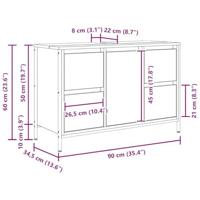 Wastafelkast met lades 90x34,5x60 cm grijs Sonoma - thumbnail