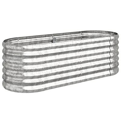 VidaXL Plantenbak 114x40x36 cm gepoedercoat staal zilverkleurig