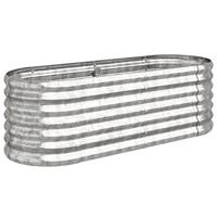 VidaXL Plantenbak 114x40x36 cm gepoedercoat staal zilverkleurig - thumbnail