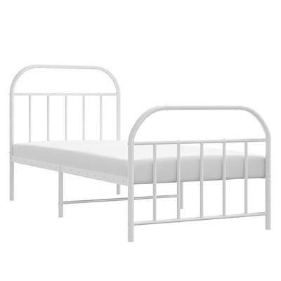 Bedframe met hoofd- en voeteneinde metaal wit 90x190 cm