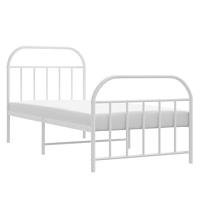 Bedframe met hoofd- en voeteneinde metaal wit 90x190 cm - thumbnail
