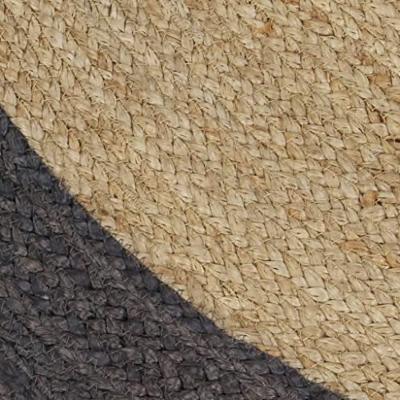 VidaXL Vloerkleed handgemaakt met donkergrijze rand 120 cm jute