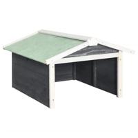 VidaXL Overkapping voor grasmaaier 72x87x50 cm vurenhout grijs en wit - thumbnail