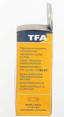 TFA Dostmann 60.1517.01 Wekker Zendergestuurd Zwart Alarmtijden 1 Fluorescerende Wijzers TFA Dostmann 60.1517.01 Wekker Zendergestuurd Zwart Alarmtijden 1 Fluorescerende Wijzers