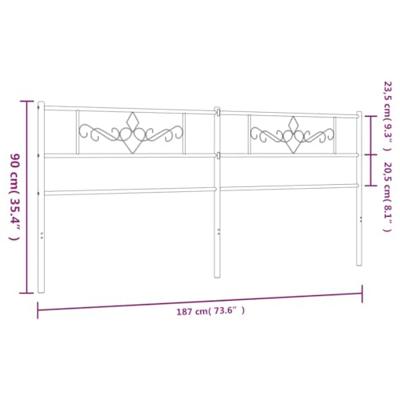 Hoofdbord 180 cm metaal wit