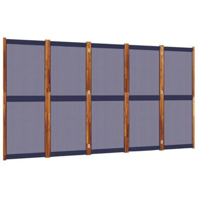 Kamerscherm met 5 panelen 350x180 cm donkerblauw
