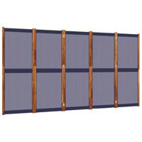 Kamerscherm met 5 panelen 350x180 cm donkerblauw - thumbnail