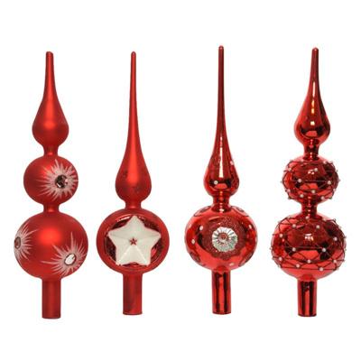 Piek glas groot d8h31 cm kerstrood assorti kerst Decoris - Decoris