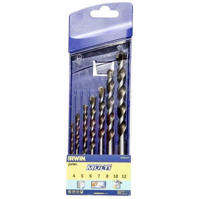 Irwin Tools 10501940 Carbide Multifunctionele boor 4 mm, 5 mm, 6 mm, 7 mm, 8 mm, 10 mm, 12 mm Cilinderschacht 7 stuk(s)