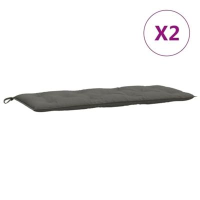 VidaXL Tuinbankkussens 2 st 120x50x7 cm stof gemêleerd donkergrijs